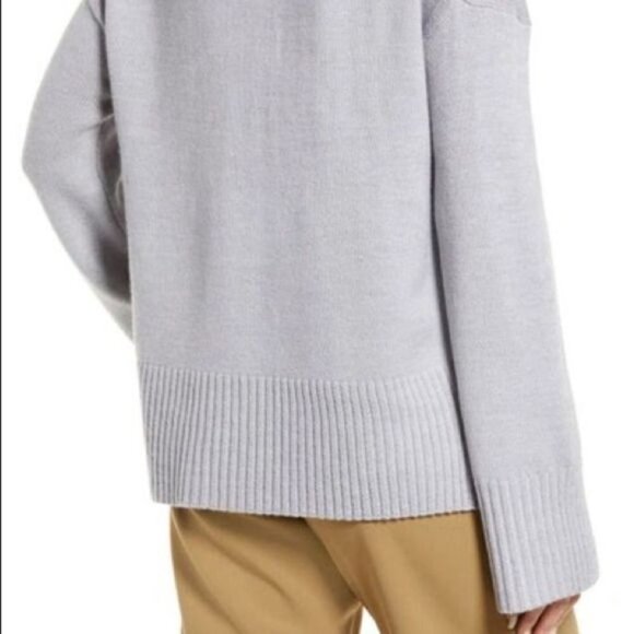 Nwot Nordstrom wide sleeve sweater in grey dark Heather fall winter warm soft - Picture 7 of 12